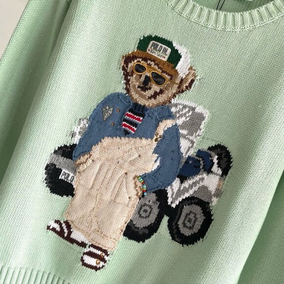 Polo by Ralph Light green tractor-shaped bear sweater - Picture 6 of 8